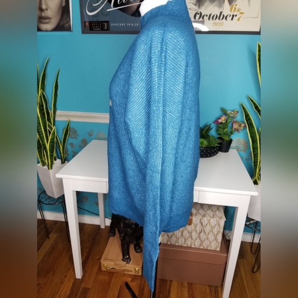Ann Taylor Teal Heathered Sweater - Picture 3 of 9